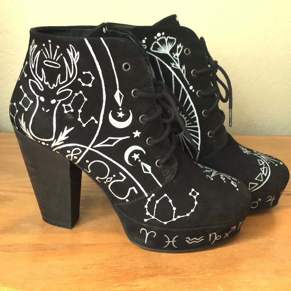 Custom Black Heel Boot
